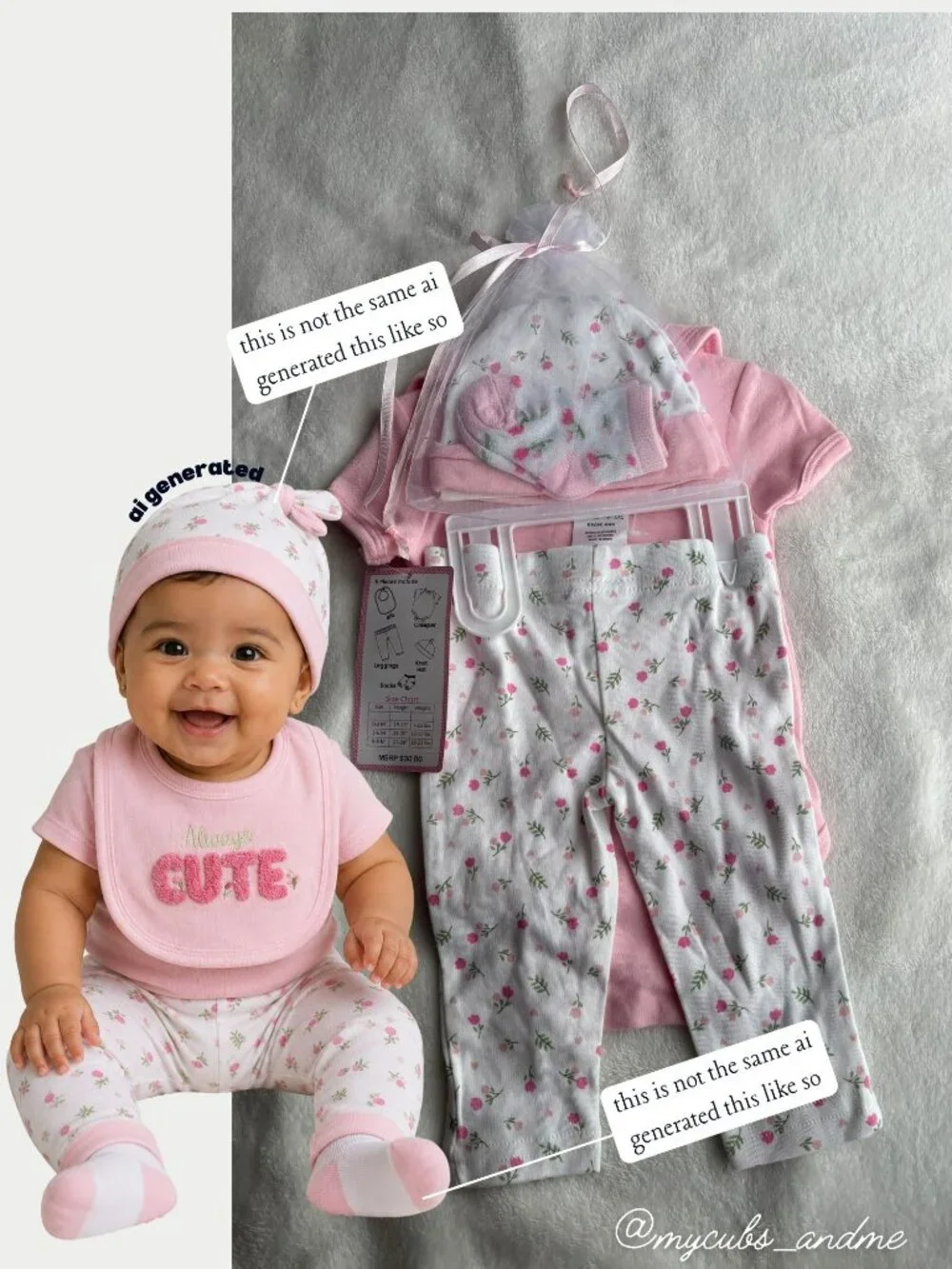 3-6M Baby Girl 5 Piece Outfit Set NWT Pink Floral